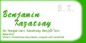 benjamin kazatsay business card